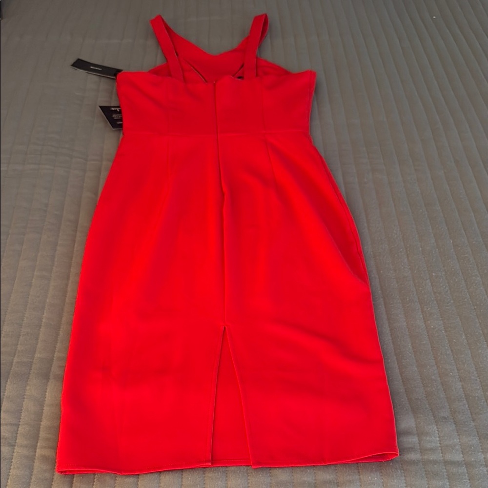 LuLus Red V-Neck Bodycon Dress - Picture 4 of 8